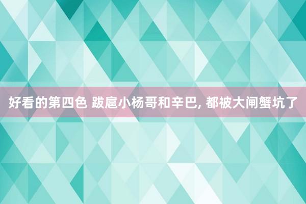 好看的第四色 跋扈小杨哥和辛巴， 都被大闸蟹坑了