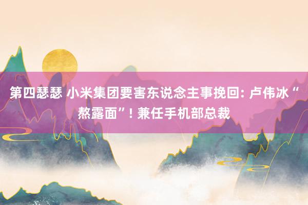 第四瑟瑟 小米集团要害东说念主事挽回: 卢伟冰“熬露面”! 兼任手机部总裁